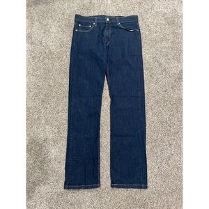 Levis 513 Slim Straight Dark Wash Denim Jeans Mens 33x32 Indigo Stretch